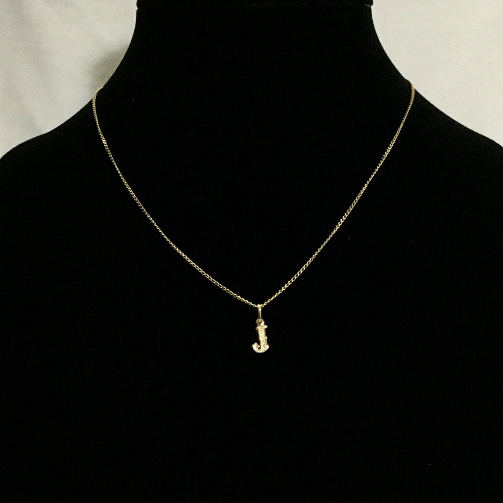 Solid 18k Initial Pendant - image 2